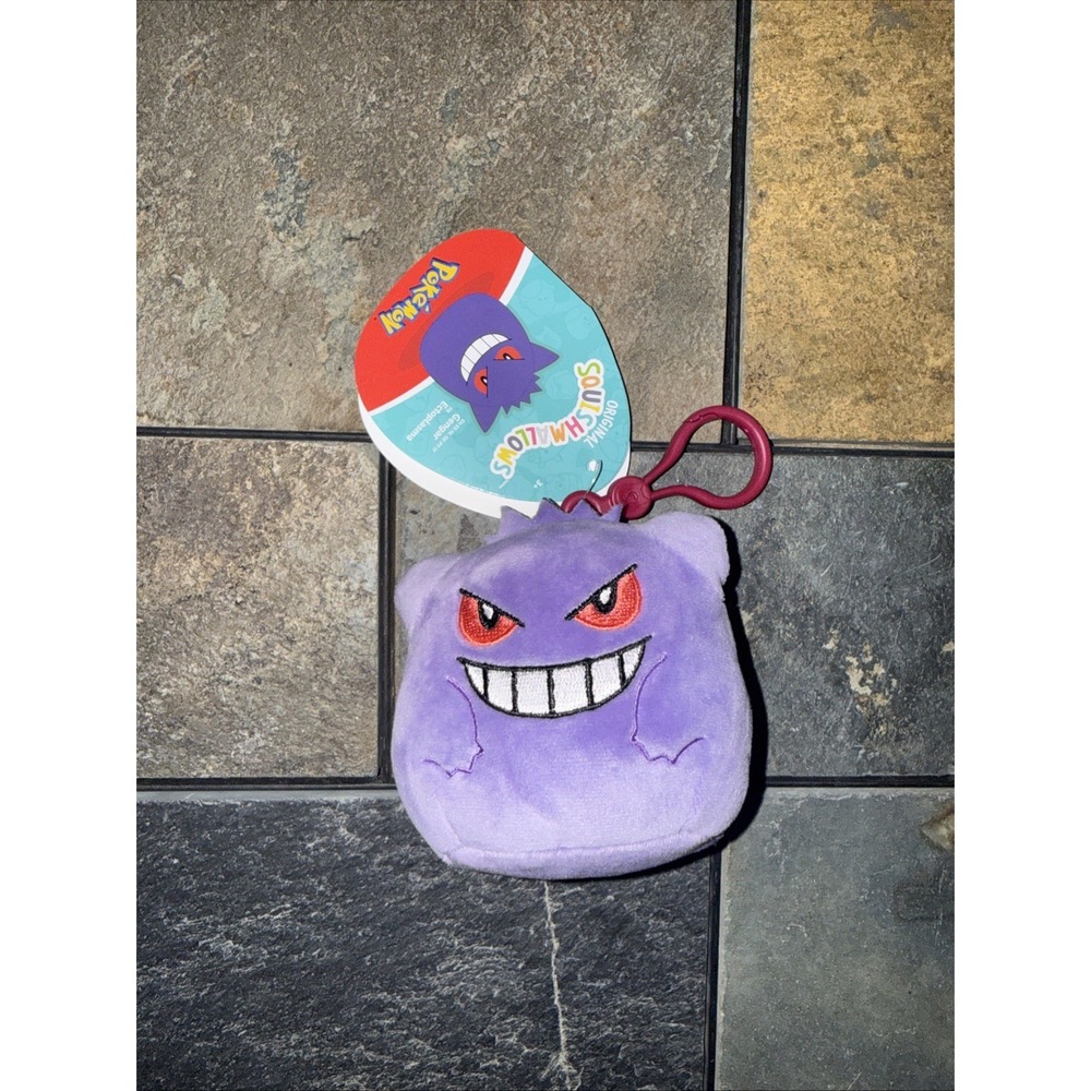 Squishmallows Pokemon Gengar 3.5" Clip-On Backpack Hanger Plush Keychain New